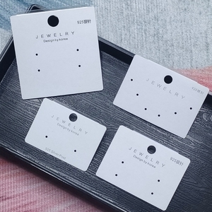 新款白色韩版6孔饰品直播后挂卡片耳环卡纸耳钉包装吊牌PVC卡定制