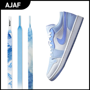 适配Air Jordan 1 Low雾霾蓝鞋带AJ1低帮渐变淡蓝dunk扎染天空蓝
