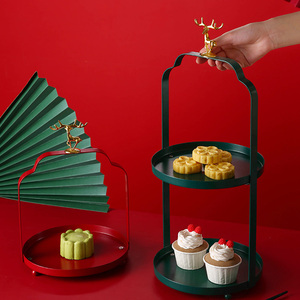 新中式国潮铁艺多层点心架子甜品台蛋糕展示托盘糕点摆放面包西点