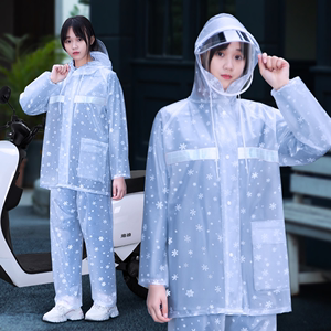 女款雨衣套装雨裤透明成人长款全身防暴雨电动车分体式防水衣雨服
