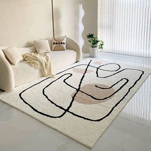 现代简约抽象客厅地毯卧室ins风线条北欧家用地垫秋冬沙发榻榻米