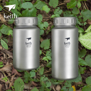 keith铠斯纯钛宽口壶户外登山运动水壶大容量直饮钛水杯健康钛壶