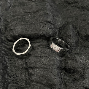 AVCI 原创小众设计六角螺母钛钢戒指百搭简约男女食指尾戒指环潮