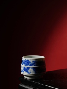 景德镇觉山隐窑青花龙行天下咖啡杯茶杯水杯威士忌杯手绘陶瓷收藏