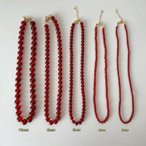 天然红玛瑙手工串珠项链女小众高级毛衣链本命年新中式叠戴锁骨链