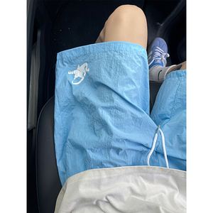 cleanfit湖蓝色速干休闲短裤子男夏季薄款五分裤美式vibe风沙滩裤