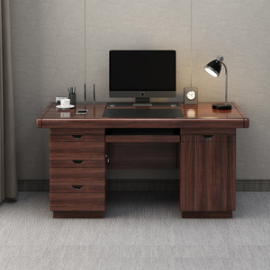现代简约办公桌办公室职员单人电脑桌家用经济工作书桌带锁带抽屉