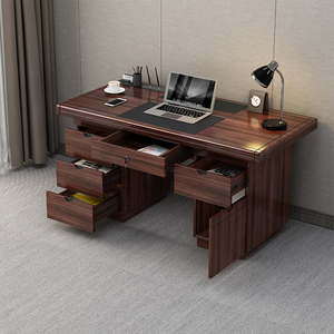 现代简约办公桌职员单人办公室桌子加厚电脑桌家用工作桌带抽屉锁