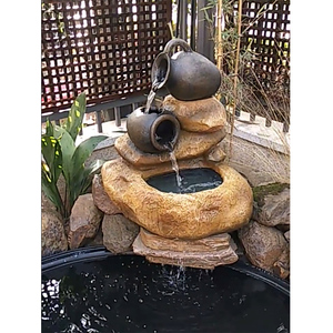 假山流水器喷泉中式小庭院室户外阳台花园循环鱼池布置装造景摆件