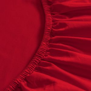 纯棉大红色床笠单件100全棉高档结婚喜庆床罩1.5m1.8米床垫保护套