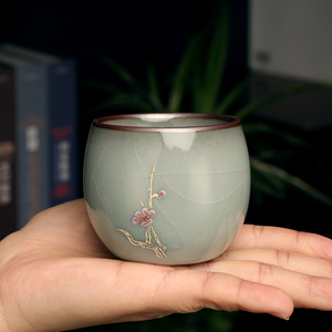 官窑主人杯单杯女士高端红茶杯专用个人高档茶具陶瓷高级男茶碗盏