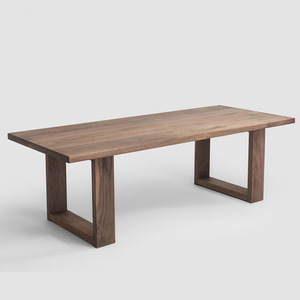 北欧实木做旧餐桌极简设计会议桌长方形工作台美式复古书桌咖啡桌