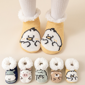 宝宝地板袜冬季加绒厚保暖防滑男女童中筒袜婴儿童袜子家居学步鞋