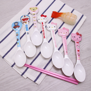 热销儿童勺密胺仿陶瓷塑料汤勺宝宝婴儿调羹创意可爱卡通造型勺子