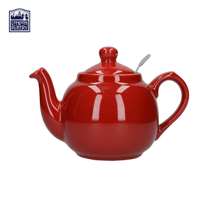 London Pottery红色茶壶田园英式陶瓷花茶壶咖啡壶带茶漏子时当归