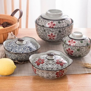 日式有盖子的陶瓷碗带盖碗 泡面碗水蒸蛋碗家用宝宝炖盅碗咸菜碗
