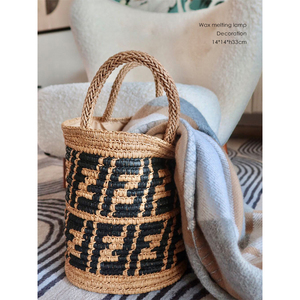 犀牛造物！摩洛哥式全手工编织脏衣篮收纳篮花瓶套F包野餐篮创意
