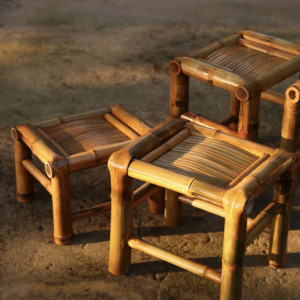 摄影道具椅子竹凳子老式矮凳小方凳复古手工竹编凳板凳客厅换鞋凳
