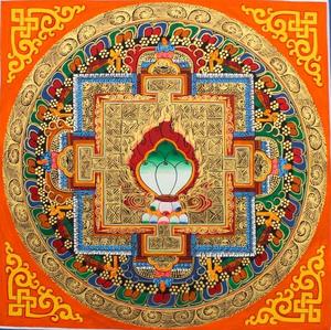 绿色珠宝曼陀罗唐卡 西藏绘画唐卡高清电子图片装饰喷绘临摹素材