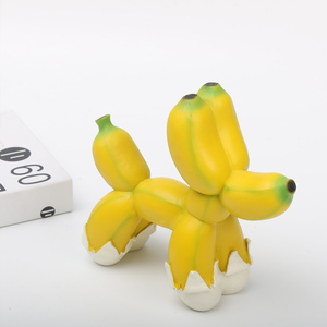 创意简约香蕉摆件卡通气球狗沙雕桌面房间装饰品树脂工艺品手办