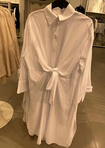 包邮正品HM国内代购新款白色衬衫长裙连衣裙097…