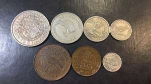 【小格】C1:新西兰1941-1952乔治六世硬币 混份流通7枚品24#