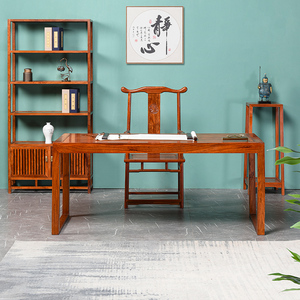 红木家具刺猬紫檀书画桌新中式花梨木画案书法桌实木写字台办公桌
