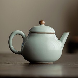 汝窑西施壶德化泡茶壶单壶陶瓷复古半手工青瓷开片茶具中式小茶壶