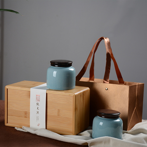 茶盒罐陶瓷茶叶包装盒空礼盒高档大红袍绿茶红茶通用竹茶包装定制