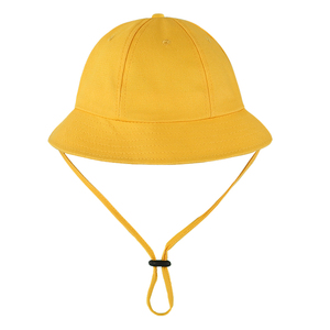 纯棉幼儿园帽子定制logo日本儿童户外女孩男童小黄帽春游黄色批发