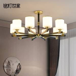 新中式吊灯全铜客厅灯中国风大气餐厅灯现代简约高档别墅卧室灯具