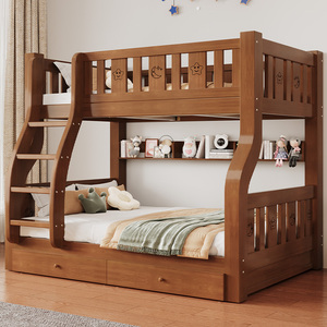 实木上下床双层床交错式双人床现代简约儿童床子母床经济型上下铺