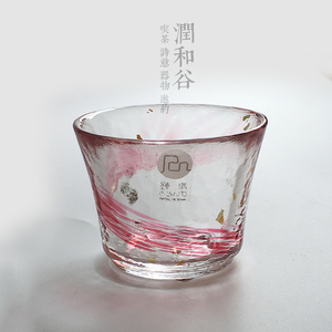 润和谷日本进口茶杯津轻传统琉璃纯手作金箔玻璃酒杯酒盅品杯春风
