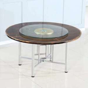 加厚餐桌台面转盘木家用圆桌面实木人圆桌大圆桌面子实饭桌简易15