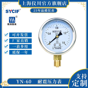 上海仪川 耐震压力表负压表YN-60 油压气压水压液压径向