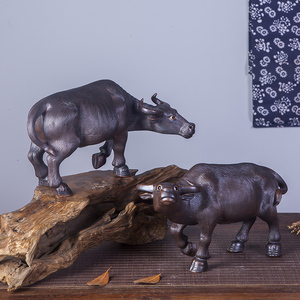 十二生肖风水摆件陶瓷水牛办公室客厅创意招财动物家居饰品大号牛