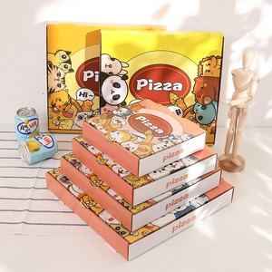原创外卖商用披萨盒打包锡纸定制7 8 9 10寸瓦楞镀铝膜比萨盒皮萨
