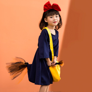 万圣节服装 小魔女巫cosplay连衣裙儿童演出服儿童动漫琪琪衣服