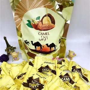 现货迪拜特产CAMEL外层白巧克力骆驼奶椰枣夹杏仁500g旅游伴手礼