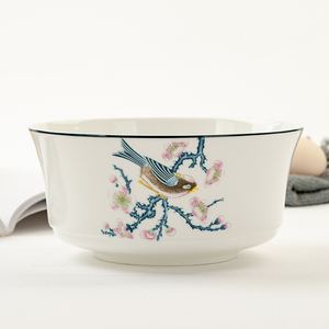 金岚玉唐山骨瓷大海碗8英寸大汤碗拉面碗可微波中式翻口汤碗汤盆