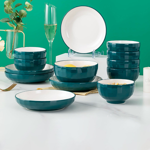 创意盘子菜盘家用个性碗碟套装简约北欧碗盘组合餐具陶瓷面碗饭碗