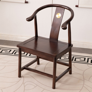 仿古新中式实木半圈椅太师椅大板茶台桌靠背椅小围椅扶手官帽椅子