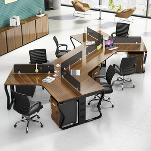 职员办公桌椅组合3人6人位简约现代屏风电脑桌隔断员工桌办工作桌