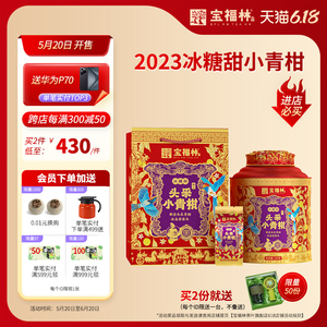 宝福林2023新会梅江头采小青柑普洱茶叶特级高冰糖甜陈皮柑普250g