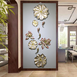 新中式立体荷花鱼壁饰客厅沙发背景墙装饰品餐厅墙上挂件家居墙饰