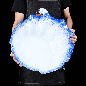 刺身盘冰盘钢化玻璃高档创意盘子三文鱼海鲜盘大龙虾盘拼盘专用盘