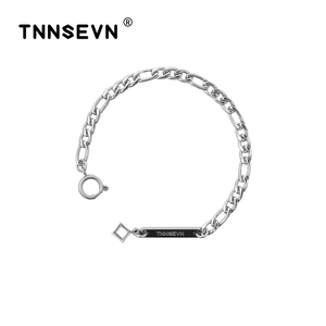 TNNSEVN原创潮牌简约费加罗链银色钛钢古巴手链男女情侣小众设计