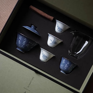 茶山里 赋山堂套组茶具合集 景德镇手绘陶瓷高档送礼整套茶具