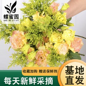 鲜花云南基地直发绿色洋桔梗花束鲜切花客厅插花昆明批发办公室