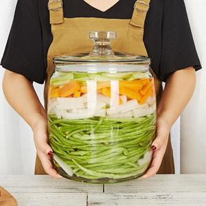 泡菜坛子大容量腌萝卜瓶子玻璃密封罐酸菜容器家用加厚食品级带盖